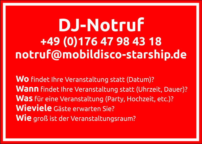 DJ-Notruf/DJ-Notdienst von DJ Frank für die Rhein-Main-Region DJ-Notruf/DJ-Notdienst (DJ Frank) Rhein-Main-Region