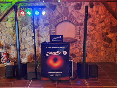 DJ Frank - Paket Stufe Eins Paket "Stufe Eins" - ideal für Veranstaltungen (Hochzeit, Geburtstag, Party, Firmenevent) bis 50 Personen
